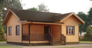 Одноэтажный дом из бруса под ключ в Боровичах от UpHouse - проекты и цены от 134914 руб.
