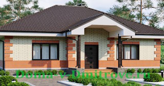 Одноэтажный дом из кирпича под ключ в Боровичах - UpHouse, цены от 134914 руб.