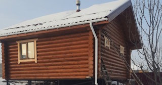 Баня из оцилиндрованного бревна под ключ в Боровичах - от 134914 рублей