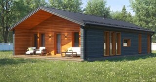 Одноэтажный дом из бруса под ключ в Боровичах от UpHouse - проекты и цены от 134914 руб.