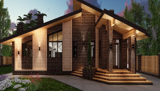 Проект одноэтажного дома с кухней от UpHouse в Боровичах - от 311340 рублей